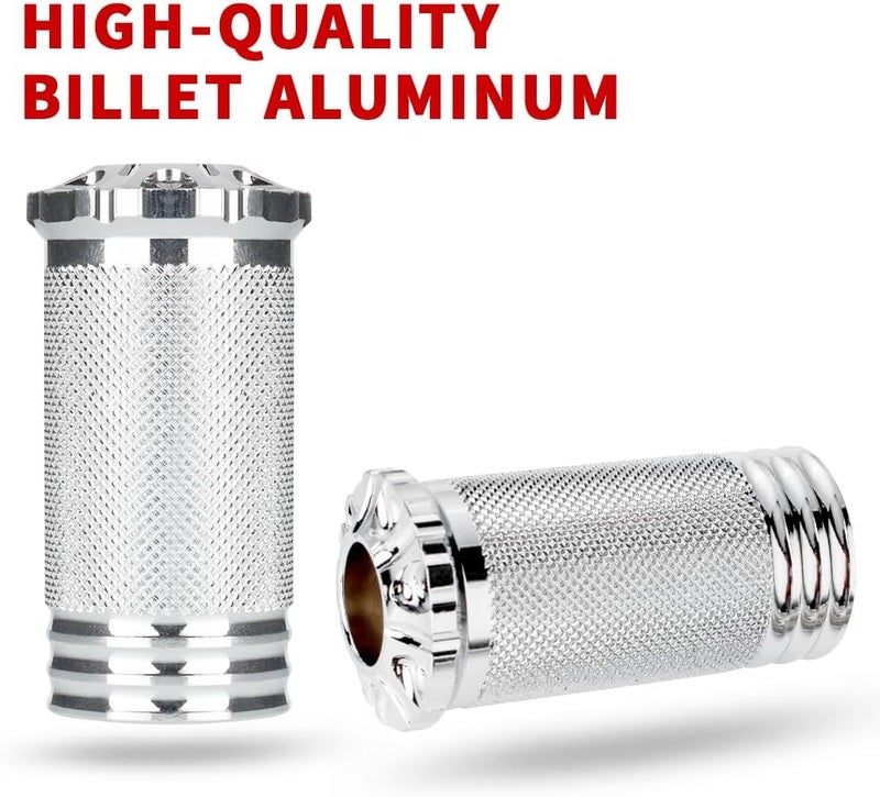 KICRY Brake Pedal Cover Compatible with Harley softail Heritage Springer Fit Fat Boy Deluxe FLSTN Road King FLHR Road Glide FLTR Pads Cover (Chrome Kit) - Image 2